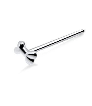 Bone Shaped Silver Straight Nose Stud NSKA-620